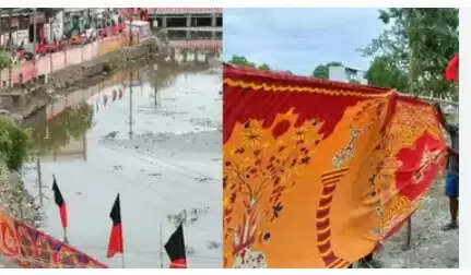 முதல்வர் ரோடு ஷோ பாதையில் தூர்வாரப்படாத கால்வாய் துணியால் மறைப்பு... பொதுமக்கள் ஆதங்கம்!