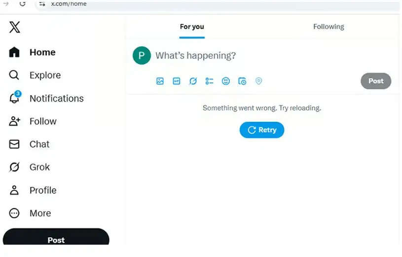 எக்ஸ் ட்விட்டர் முடங்கியது