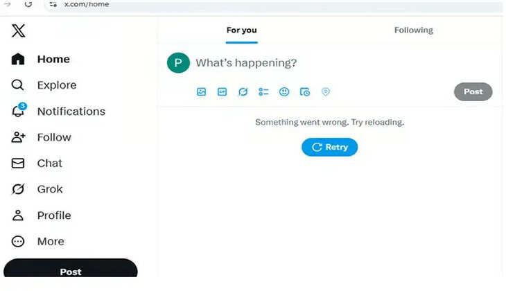 எக்ஸ் ட்விட்டர் முடங்கியது