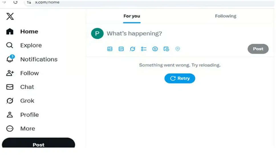 எக்ஸ் ட்விட்டர் முடங்கியது