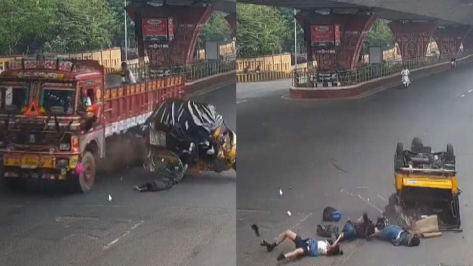 லாரி ஆட்டோ விபத்து