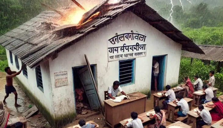 &nbsp;&nbsp;பெரும் பரபரப்பு... வகுப்பறையில் இரும்பு மேஜை மீது தாக்கிய மின்னல்... 9 மாணவர்கள் படுகாயம் ! &nbsp;&nbsp;