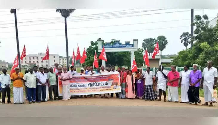 கட்டுமான தொழிலாளர்கள் சங்கம் ஆர்ப்பாட்டம்