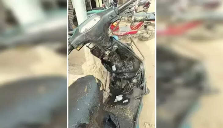 தீப்பிடித்த ஸ்கூட்டி