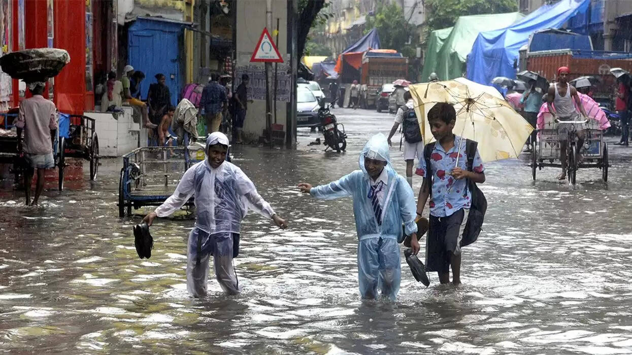 School Student in Rain