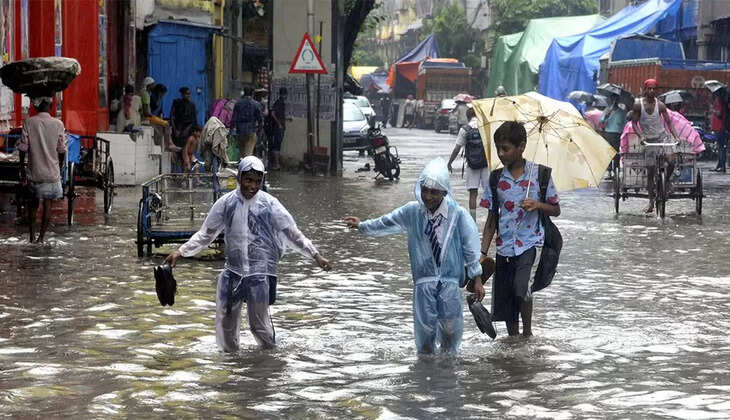 School Student in Rain