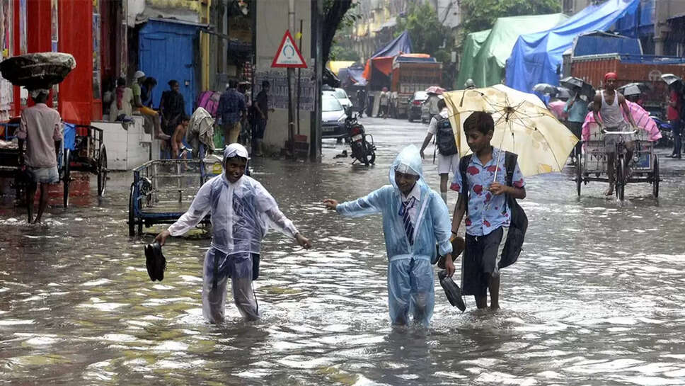 School Student in Rain
