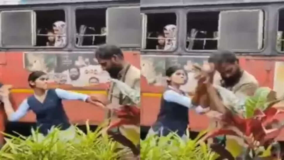 அதிர்ச்சி வீடியோ... பேருந்து பாலியல் தொல்லை... நடத்துநரை செருப்பால் அடித்த பள்ளி மாணவி!