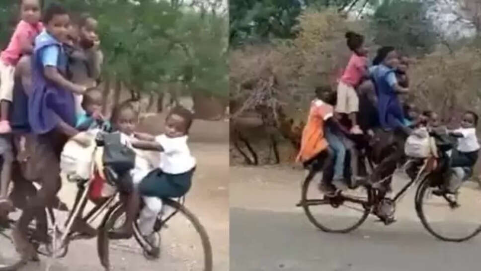 சைக்கிளில் 9 பேர்