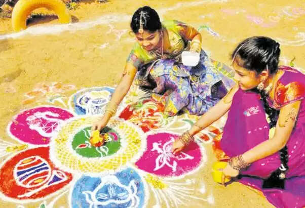 மார்கழி பூசணிப்பூ கோலம்