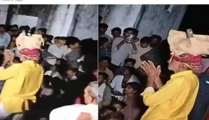 முதியவரின் தலையில் செருப்பு மூட்டை