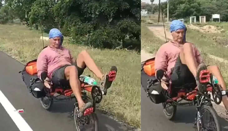சைக்கிளில் உலகை சுற்றும் முதியவர்