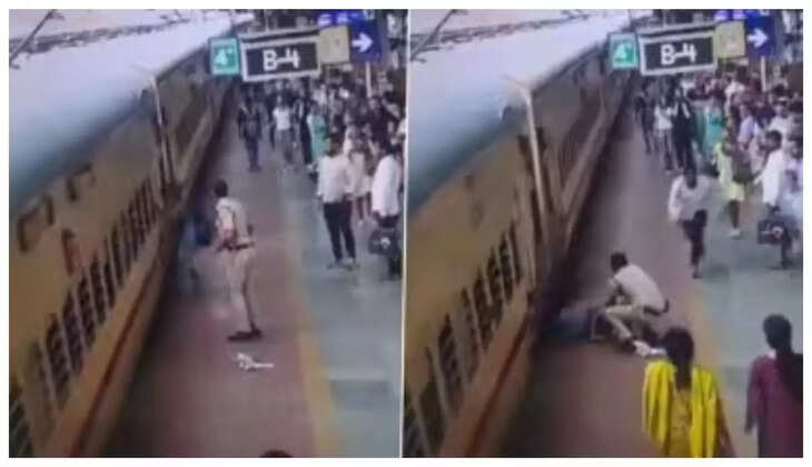 வைரலாகும் அதிர்ச்சி வீடியோ... ஓடும் ரயிலில் ஏறிய போது நிலைதடுமாறி ரயிலுக்கும் தண்டவாளத்துக்கும் இடையில் சிக்கிய பெண்... RPF வீரரின் துணிச்சலான செயல்!&nbsp;