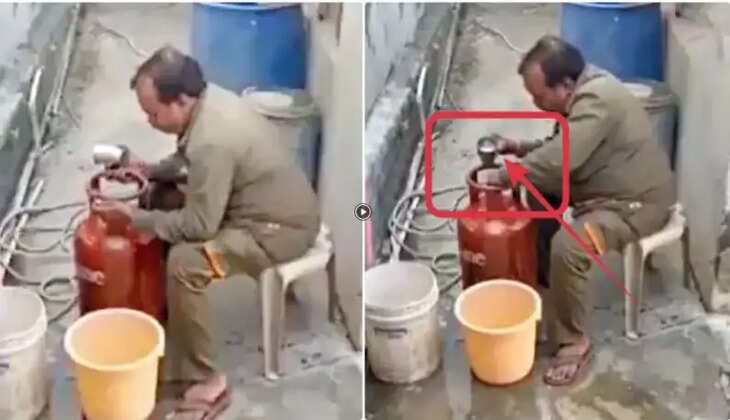 சிலிண்டரில் தண்ணீர்