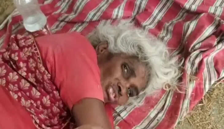 சுடுகாட்டில் மூதாட்டி