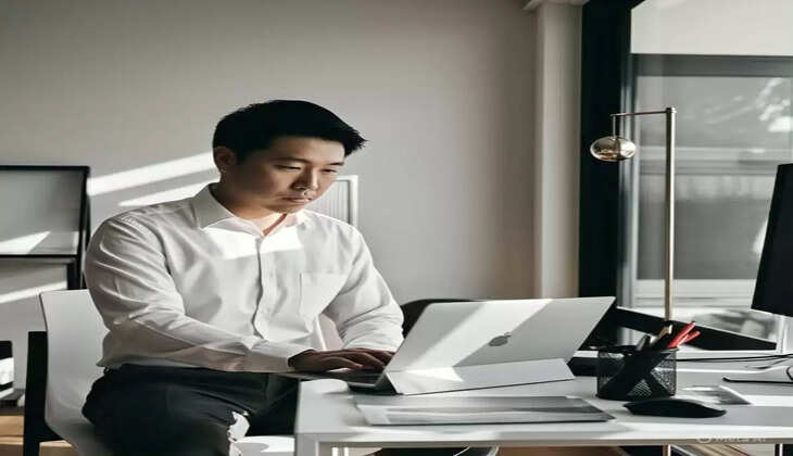 அலுவலகம் இளைஞர் லேப்டாப்