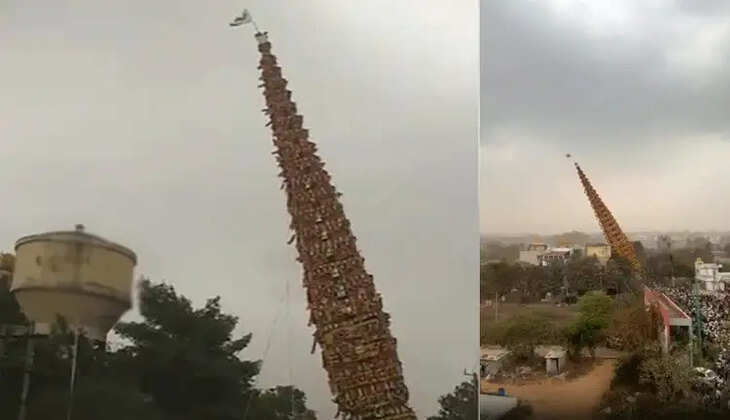 பகீர் வீடியோ... திருவிழாவில் 152 தேர் சரிந்து  விபத்து...  தமிழர் உட்பட 2 பேர் பலி,  11 பேர் படுகாயம்!  