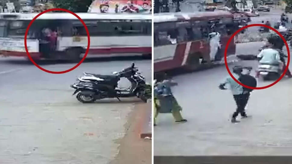 அதிர்ச்சி வீடியோ... ஓடும் பேருந்திலிருந்து இறங்க முயன்ற கல்லூரி மாணவி மரணம்!