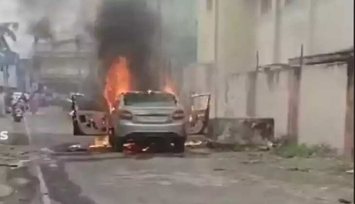 தீப்பிடித்த கார்