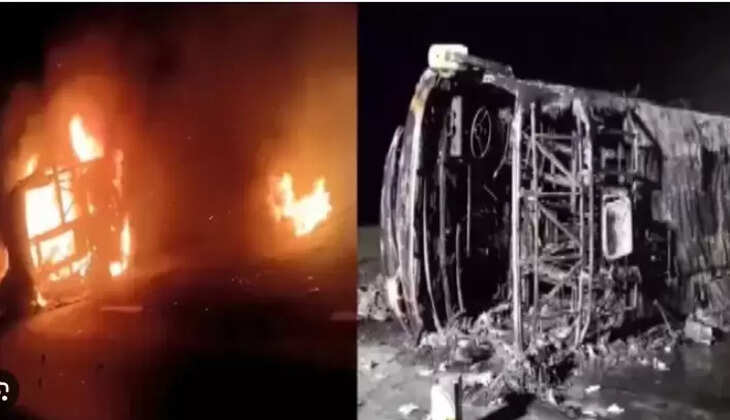 தீப்பிடித்த பேருந்து