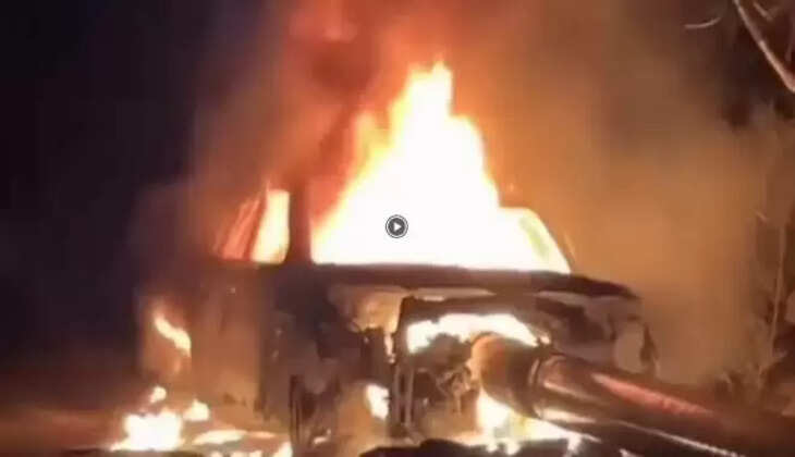 கார் தீப்பிடித்து