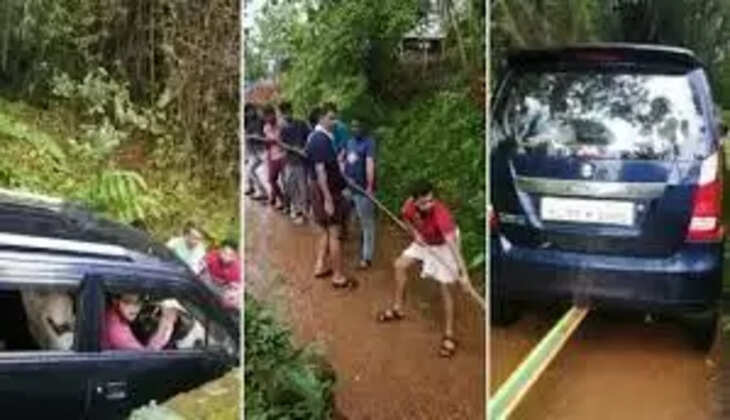 வயலில் கார்