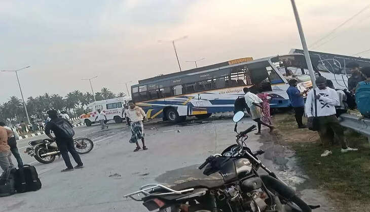 அரசு பேருந்தும், தனியார் பேருந்தும் நேருக்கு நேர் மோதல்... 20 பேர் படுகாயம்!