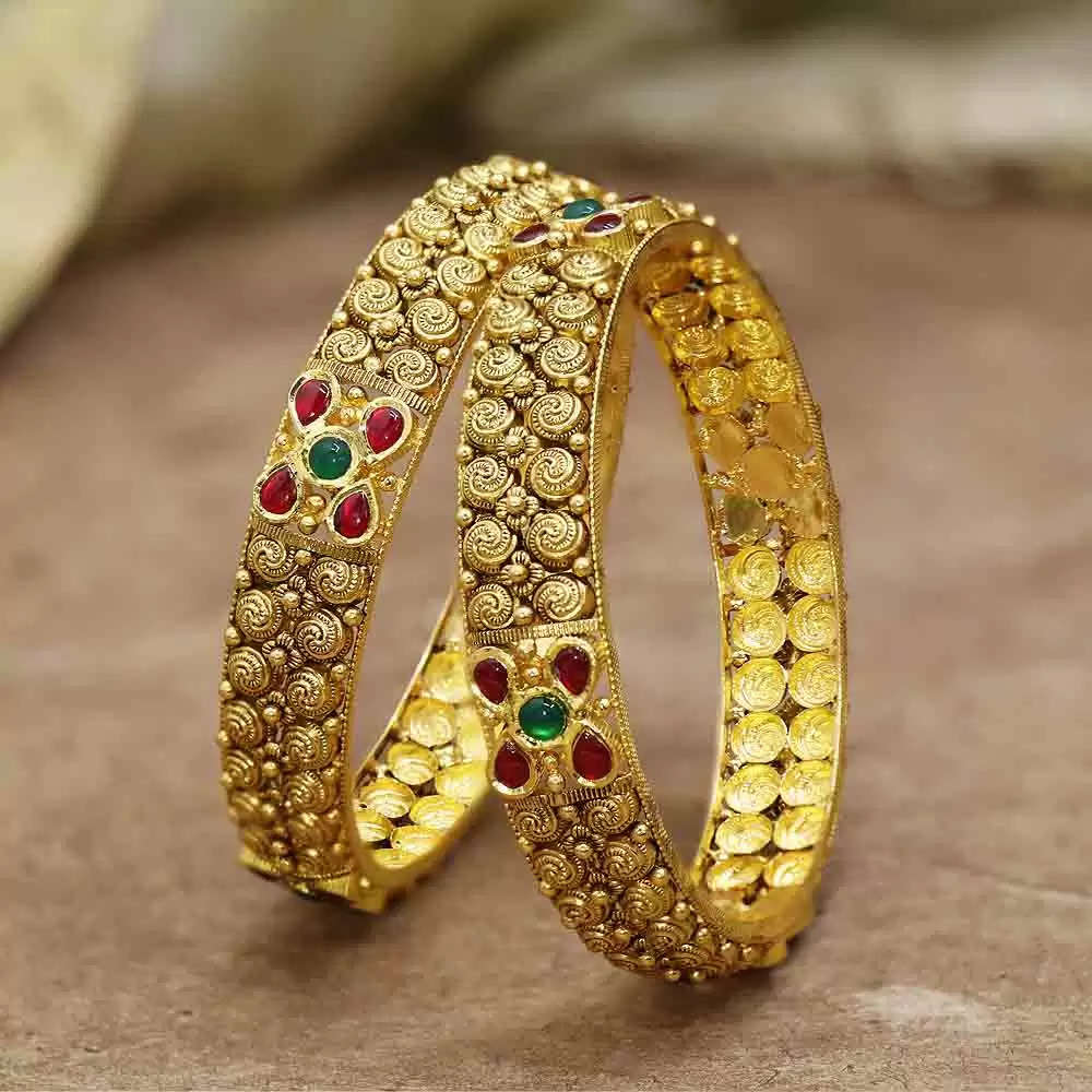 Gold Bangles in vertical