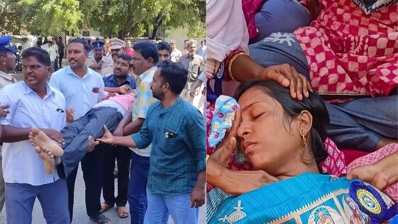 போராட்டத்தில் ஈடுபடும் ஆசிரியர்கள்