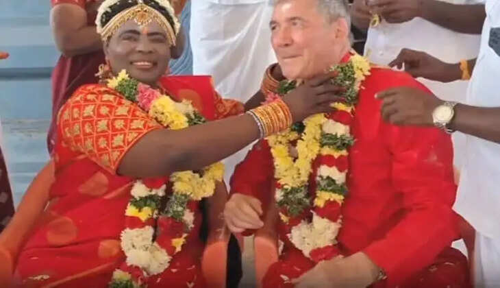 அம்மி மிதித்து, அருந்ததி பார்த்து, தமிழ் கலாச்சாரப்படி &nbsp;70 வயது பிரான்ஸ் நாட்டவரை கரம் பிடித்த 60 வயது ஆப்பிரிக்க பெண்! &nbsp;