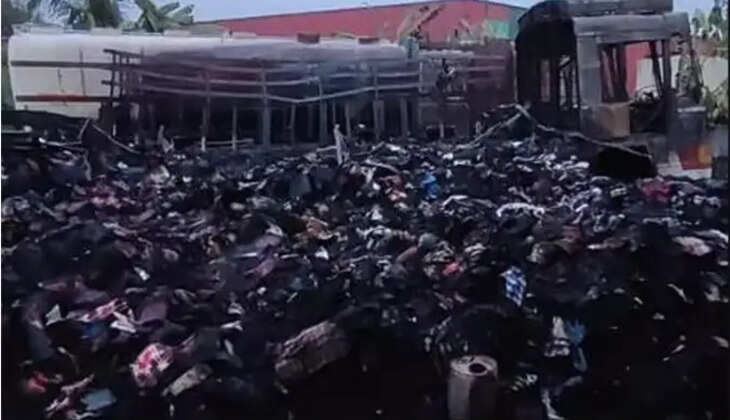 லாரி தீ விபத்து