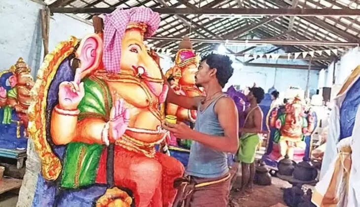 விநாயகர் சிலைகள் தயாரிக்கும் பணி மும்முரம்!