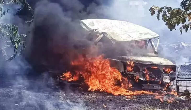 திடீரென தீப்பிடித்து எரிந்த கார் ... கோவில்பட்டியில் பரபரப்பு!