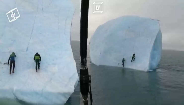 திக் திக் வீடியோ... பனிப்பாறையில் சாகசம் செய்த &nbsp;ஆராய்ச்சியாளர்கள் ... உடைந்து கடலில் விழுந்த விபரீதம்.!