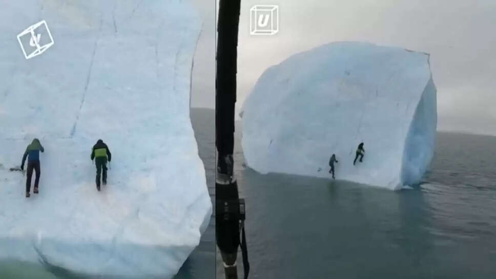 திக் திக் வீடியோ... பனிப்பாறையில் சாகசம் செய்த &nbsp;ஆராய்ச்சியாளர்கள் ... உடைந்து கடலில் விழுந்த விபரீதம்.!