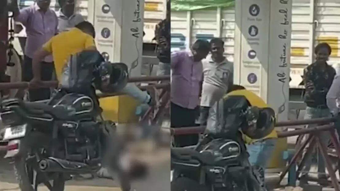 பெட்ரோல் பங்க்கில் காதலியைக் கொடூரமாக தாக்கும் காதலன்