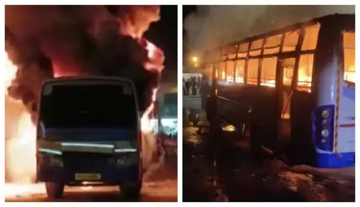 பேருந்து எரிந்து நாசம்