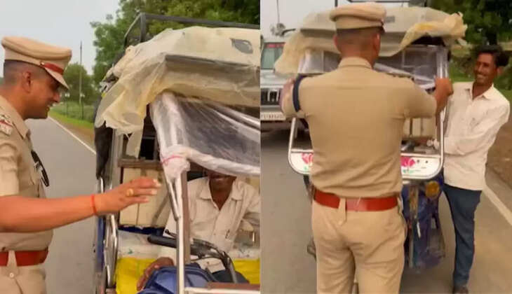 வைரல் வீடியோ... பாட்டு பாடி ஆட்டோ டிரைவருக்கு சாலை விதிகளை நினைவூட்டிய காவலர்! 