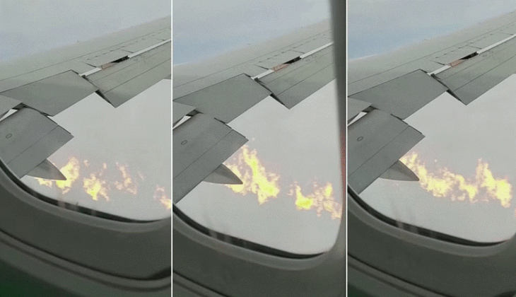 தீப்பிடித்த விமானம்