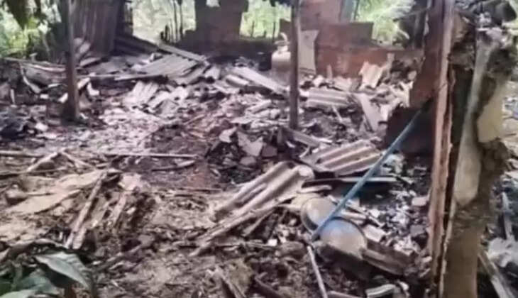 தீப்பிடித்து குடிசை எரிந்து