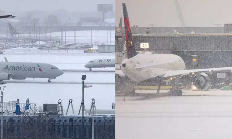 கடும் பனிப்புயல் … அமெரிக்காவில் 13000 விமானங்கள் ரத்து!