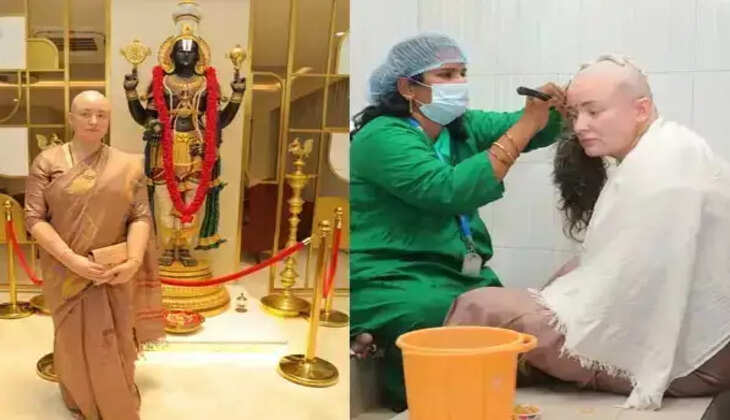 &nbsp;பவன் கல்யாண் மனைவி திருப்பதி கோவிலில் முடி காணிக்கை