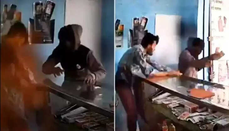 மொபைல் கடைக்காரரின் கண்ணில் மிளகாய் பொடி