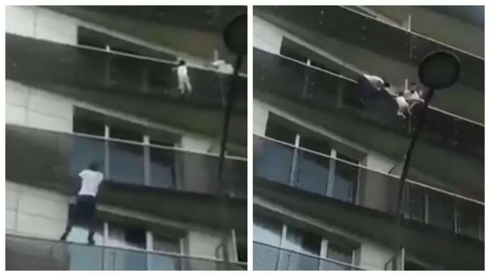 திக் திக் வீடியோ... 4வது மாடியில் அந்தரத்தில் தொங்கிய குழந்தை...!&nbsp;