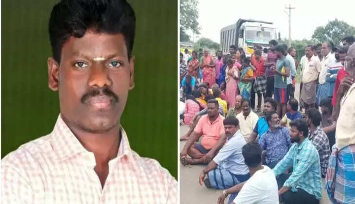 டூ வீலரில் லாரி மோதி இளைஞர் உயிரிழப்பு... உறவினர்கள் சாலை மறியல்!