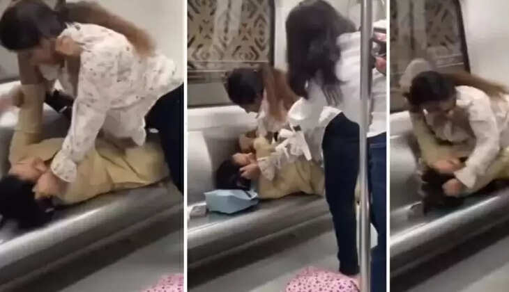 மெட்ரோ ரயிலில் பெண்கள் சண்டை