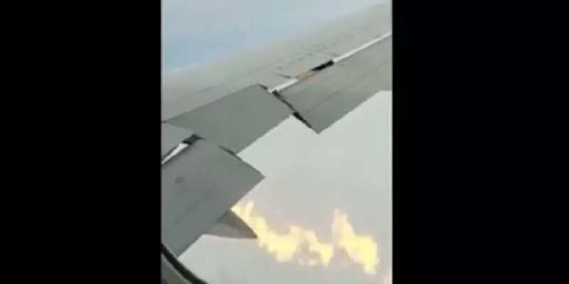 தீப்பிடித்த விமானம்