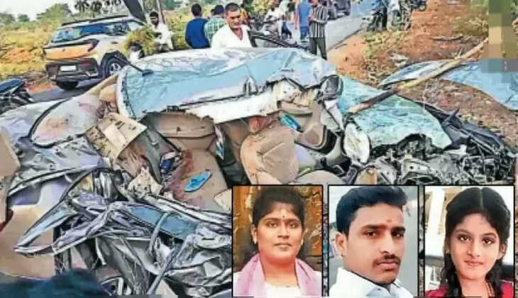 பெரும் சோகம்... பேருந்தும் காரும் நேருக்கு நேர் மோதி ஒரே குடும்பத்தை சேர்ந்த 3 பேர் பலி...  தாய், தந்தை,சகோதரியை இழந்து தவிக்கும் சிறுவன்!