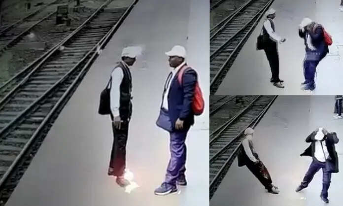 தலை மீது அறுந்து விழுந்த உயர் அழுத்த மின்கம்பி!! அதிர்ச்சி வீடியோ!!