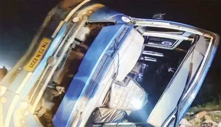 அரசு பேருந்து கவிழ்ந்து விபத்து